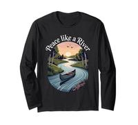 Peace Like A River Quote Nature Serenity Hiking Camping Long Sleeve T-Shirt
