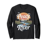 Peace Like A River Quote Nature Serenity Hiking Camping Long Sleeve T-Shirt