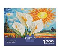 Peace Lily 1000 Pieces Jigsaw Puzzle White Swan in Floral Meadow Educational Games - Beautiful Decoration Puzzle 52x38cm/1000pcs