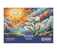 Peace Lily 1000 Pieces Portable Jigsaw Puzzle Age 3+ Quirky, Abstract Design, Home Decoration, Educational, Challenging Puzzle Games 70x50cm/1000pcs