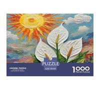 Peace Lily Puzzle for Adults & Age 14 Up: White Lilies with Sun Fun Present & Activity for Home Gift 70x50cm/1000pcs