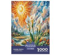 Peace Lily1000Pieces JigsawPuzzle KidsforAdult Colourful Brainteasing Age12+byth ThemeFlowersandBirds Uncover The Puzzle 38x26cm/1000pcs