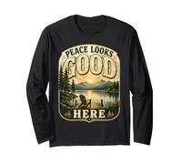 Peace Looks Good Here - Lake and Sunset Long Sleeve T-Shirt