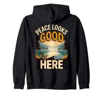 Peace Looks Good Here Zip Hoodie