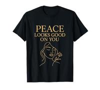 Peace Looks Good on You - Elegant Minimalist Feminine T-Shirt