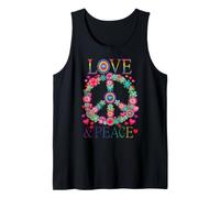 Peace Love 60s 70s Flower Power Hippie Outfit Tank Top