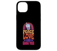 Peace Love and Boba Tea Bohemian Rainbow Case for iPhone 14 Plus