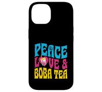 Peace Love And Boba Tea Heart And Peace Symbol Case for iPhone 14