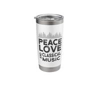 Peace, Love and Classical Music Gear for Classical Musician Stainless Steel Insulated Tumbler