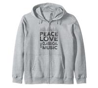 Peace, Love and Classical Music Gear for Classical Musician Zip Hoodie
