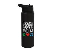 Peace, Love and EDM Gear | Electronica Electronic Music Stainless Steel Insulated Water Bottle