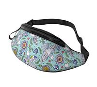 Peace, Love and Flowers Crossbody Bag Runner Small Hip Pouch Bum Bag Running Waistpack Bumbag Beltbag Sport Slim Fashionable for Jogging Hiking Woman