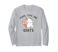 Peace Love and Goats Cute Farm Animal for Women Girls Long Sleeve T-Shirt