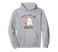Peace Love and Goats Cute Farm Animal for Women Girls Pullover Hoodie