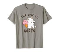 Peace Love and Goats Cute Farm Animal for Women Girls T-Shirt