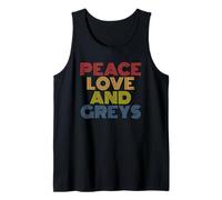 Peace Love and Greys Pun UFO Fan Retro Tank Top