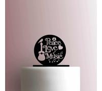 Peace Love and Music Record Acrylic Cake Topper 3mm Thick Premium Laser Cut Cake Decoration for Birthday, Wedding, Baby Shower & Party Cakes Durable Reusable