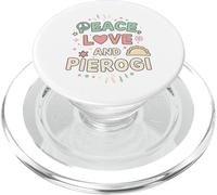 Peace, Love and Pierogi Funny Polish Food Lover Design PopSockets PopGrip for MagSafe