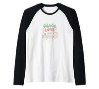 Peace, Love and Pierogi Funny Polish Food Lover Design Raglan Baseball Tee