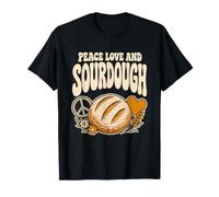 Peace Love and Sourdough Retro Artisan Baker T-Shirt