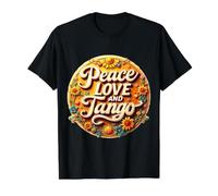 Peace Love and Tango Lover Dancer Teacher Instructor Vintage Value Graphic T-Shirt, Men, Black, M
