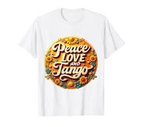 Peace Love and Tango Lover Dancer Teacher Instructor Vintage Value Graphic T-Shirt, Men, White, XL