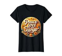Peace Love and Tango Lover Dancer Teacher Instructor Vintage Value Graphic T-Shirt, Women, Black, L