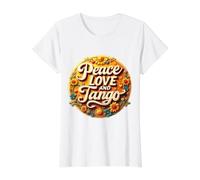 Peace Love and Tango Lover Dancer Teacher Instructor Vintage Value Graphic T-Shirt, Women, White, L