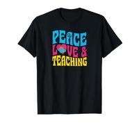 Peace Love and Teaching Value Graphic T-Shirt, Men, Black, XL