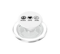 Peace Love And Tuba Simple Basic Icons PopSockets PopGrip for MagSafe
