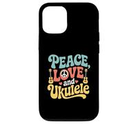 Peace Love And Ukulele Retro Uke Player Hippie Vibes Case for iPhone 12/12 Pro