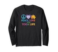 Peace Love and Yoga Life Lotus Flower Long Sleeve T-Shirt