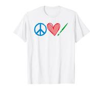 Peace Love Art, Colorful Painter Artist Teacher T-Shirt
