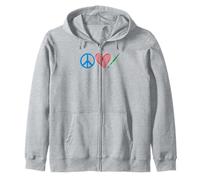 Peace Love Art, Colorful Painter Artist Teacher Zip Hoodie
