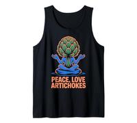 Peace Love Artichokes Meditating Artichoke Design Tank Top