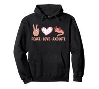 Peace Love Axolotl Japanese Anime Kawaii Pet Axolotls Otaku Pullover Hoodie