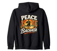 Peace Love Bachata Retro Latin Dance Beach Sunset Vibe Zip Hoodie