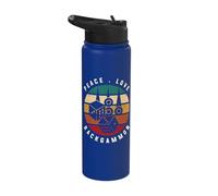 Peace Love Backgammon Board Game Apparel Stainless Steel Insulated Water Bottle