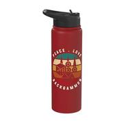 Peace Love Backgammon Board Game Apparel Stainless Steel Insulated Water Bottle
