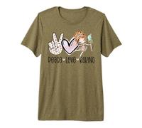Peace Love Baking Cute Baker Girl Bakery Bake Funny Baking Premium T-Shirt