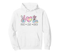 Peace Love Beach Pastel Tie Dye Heart Palm Summer Graphic Pullover Hoodie