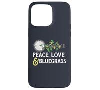 Peace, Love & Bluegrass - Banjo Nature Vines Illustration Case for iPhone 15 Pro Max
