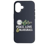 Peace, Love & Bluegrass - Banjo Nature Vines Illustration Case for iPhone 16