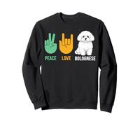 Peace Love Bolognese Dog Cute White Fluffy Italian Dog Breed Sweatshirt