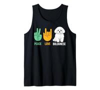 Peace Love Bolognese Dog Cute White Fluffy Italian Dog Breed Tank Top