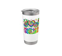 Peace Love Bowling Funny Bowler Tie Dye Rainbow Stainless Steel Insulated Tumbler