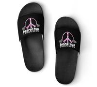 Peace Love Camouflage Men's Slide Sandal Non Slip Shower Shoes Bathroom Slippers for Pool Beach 39 (245mm)