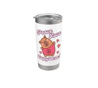 Peace Love Capybara Cute Retro Vintage Stainless Steel Insulated Tumbler