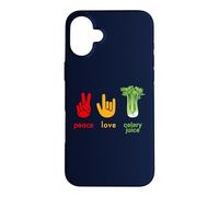 Peace Love Celery Juice Funny Organic Juicing Juicer Health Case for iPhone 16 Plus