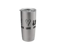 Peace Love Chess Men Women Cute Chess Player Stainless Steel Insulated Tumbler